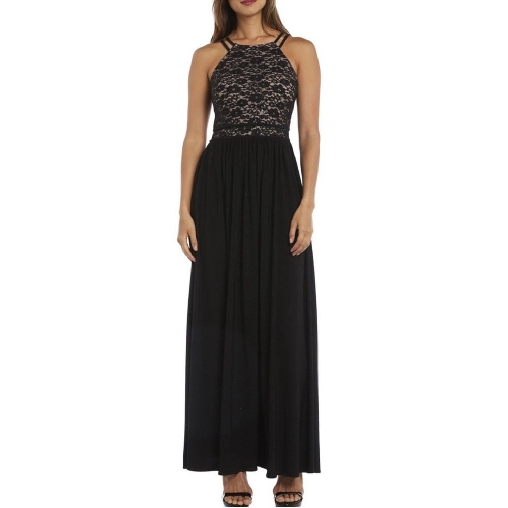 Formal High Neck Sequin Lace Maxi Dress 12530M